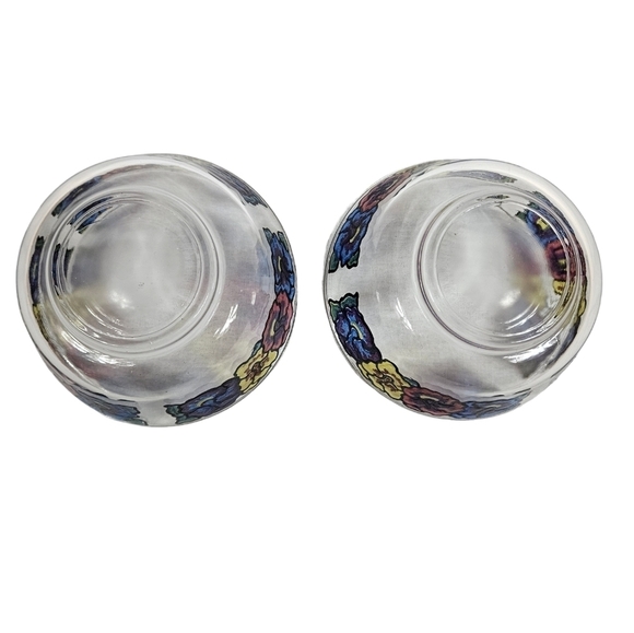 Vintage 60s 70s Pasinski Washington Stained Glass Pansy Serving Bowl Set of 3 - Picture 8 of 10